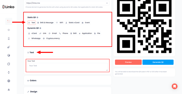 Statics and Dynamic QR Codes