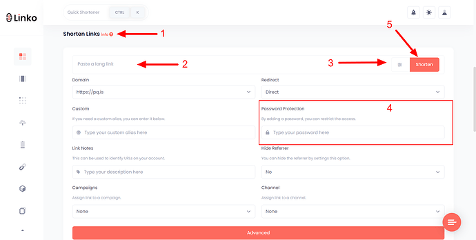 Creating a Password Protected Short Link