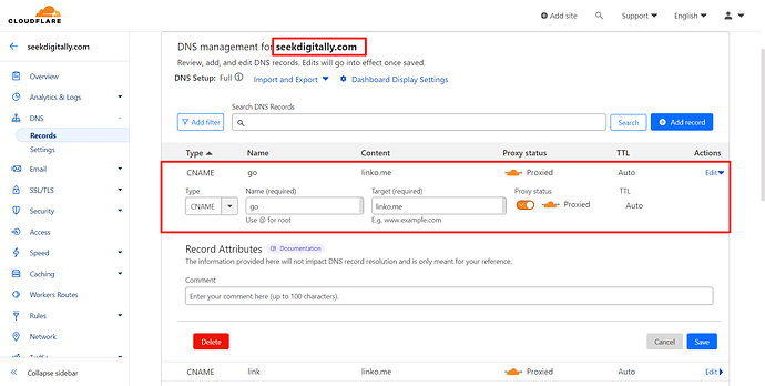 How to set up a CNAME domain