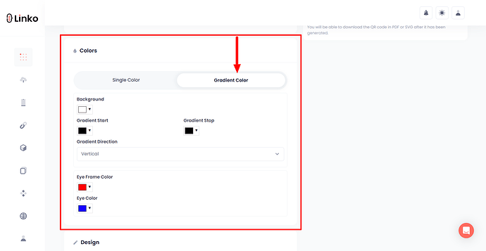 QR Code Gradient Color Customization